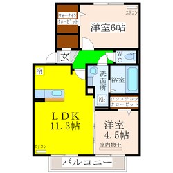 瀬高駅 徒歩15分 2階の物件間取画像